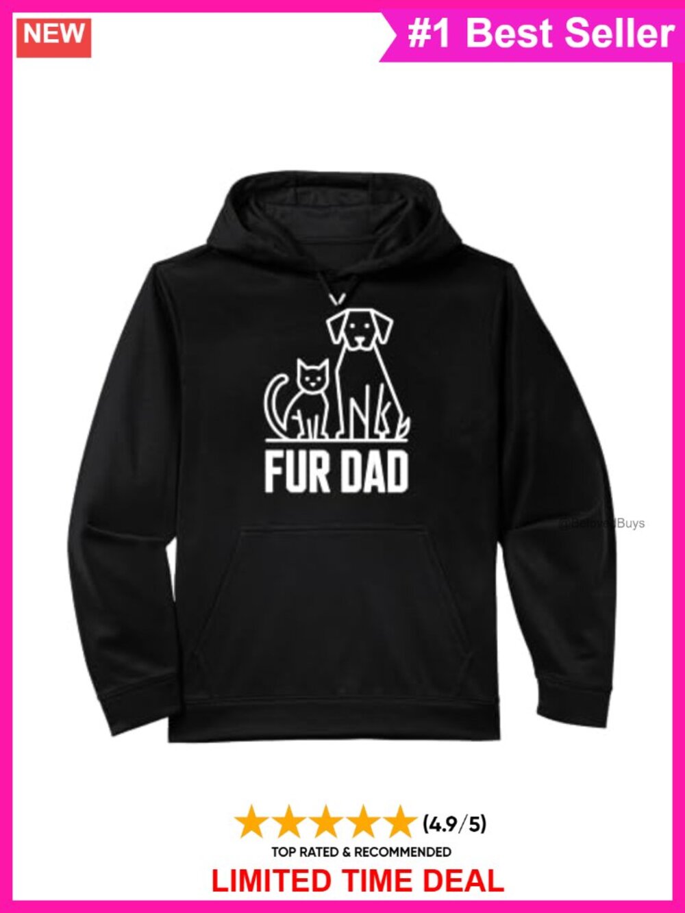 Men's Fur Dad Performance Hoodie Long Sleeve Classic Fit Polyester